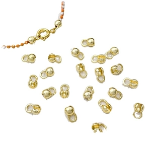 14k gold plated bead tips and calottes for DIY necklace jewelry making connections