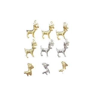 Set di ciondoli a forma di cervo placcati oro 14k in vari stili per la creazione di gioielli