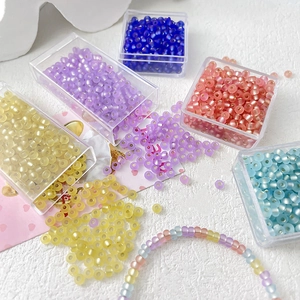 3mm macaron matte cat eye glass seed beads set in organizer boxes for DIY jewelry
