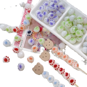 Colorful translucent cat paw beads for DIY handmade jewelry and phone charm accessories