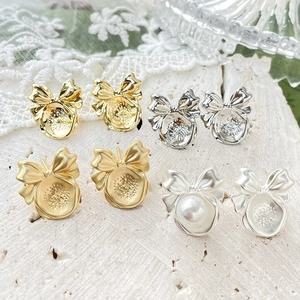 Strikvormige oorbelbasis in 14k goud en zilver voor DIY parelsieraden maken