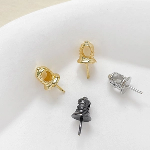 Montature per perle a forma di lampadina placcate oro 18k in finiture oro, argento e nero