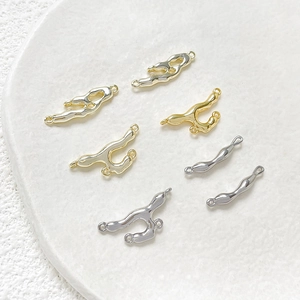 Lava-style gold and silver plated metal connectors for DIY jewelry making and crafts