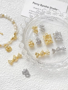 Macro detail of 18k gold plated dragon and candy pendants with micro-pave cubic zirconia