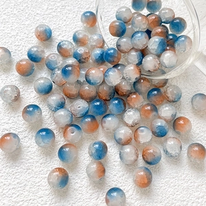 Perle in vetro da 10mm con trama marmorizzata ed effetto ghiaccio per gioielli fai-da-te