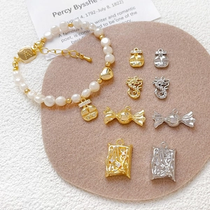DIY Jewelry Making Charms Copper 18K Gold Plated Zircon Dragon Candy Lucky Bag Pendant For Necklace Bracelet Jewelry Material