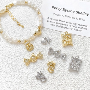 18k gold plated flying dragon and candy charms set for DIY jewelry and pearl bracelet