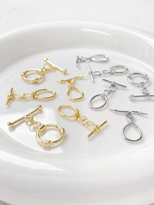 Détail des fermoirs à bascule OT plaqués or et argent pour la création de bijoux DIY