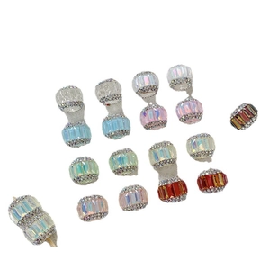 Perles de cristal colorées avec strass pour la création de bijoux DIY et de bracelets