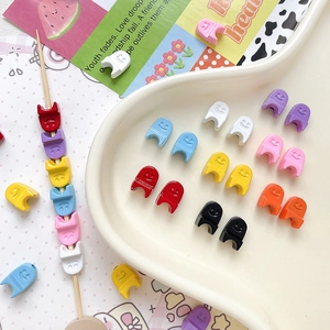 Macaron Color Smile Face Alloy Beads U-Shaped Chair Style DIY Jewelry Making Accessories For Bracelet Necklace Earrings