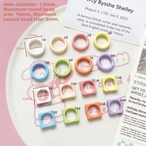 Detailed view of macaron flower beads with 1.9mm holes for DIY jewelry making