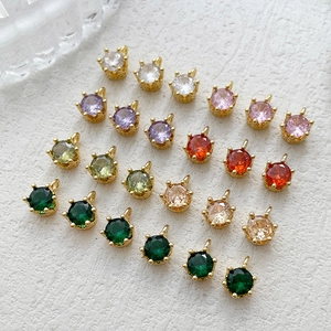 Set de pendentifs en zircon plaqué or 14 carats de diverses couleurs pour bijoux DIY