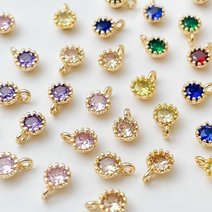 Colgante de Cristal Austríaco Redondo Chapado en Oro para Creación de Joyería DIY Collar Pendientes Accesorios Multicolor