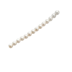 Strand of 15 high-luster white round shell pearls for DIY jewelry making and crafts