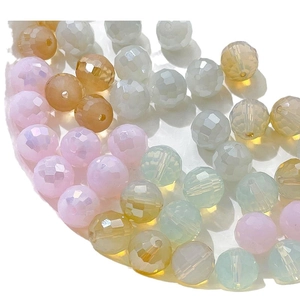 9mm multifaceted colorful glass beads for DIY jewelry making in assorted pastel colors