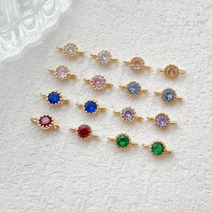 Ciondoli connettori in zirconia placcati oro 14k per creazione di gioielli fai da te