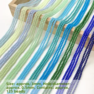 Détail de perles en pierre naturelle de 3mm pour bijoux DIY avec trou de 0,5mm