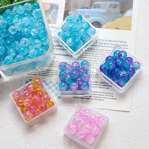 8mm bunte Krakelier-Glasperlen in Organizerboxen für DIY Schmuckherstellung