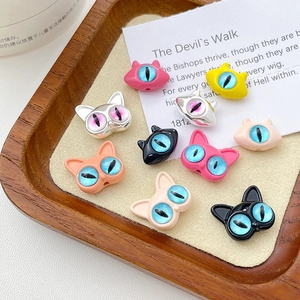 Funny cartoon monster cat eye beads for DIY jewelry making in various vibrant colors