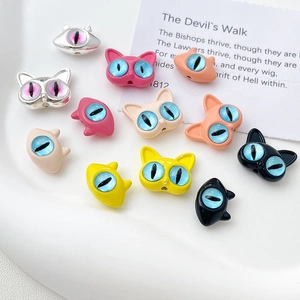 Funny cat monster charm beads in multiple colors for DIY bracelets and necklaces
