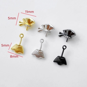 Dettagli di accessori per gioielli fai-da-te con zirconi in oro argento e nero