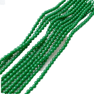 Brins de perles rondes en pierre naturelle vert forêt pour création de bijoux DIY