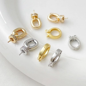 Connettore a Chiusura per Gioielli Fai-da-te in Rame Placcato Oro con Zirconia per Collana di Künstliche Perle Bracciale Orecchini