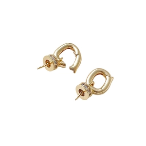 Chiusura placcata oro 14k con zirconi e perno filettato per la creazione di gioielli