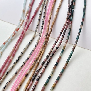 Natürliche 2x4mm Stein-Röhrenperlen für DIY Schmuckherstellung von Halsketten und Sets