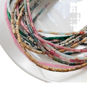 Handgefertigte 2x4mm Naturstein-Rohrperlen für DIY-Halsketten und Armbänder in Mehrfarben