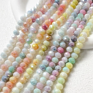 Perline di vetro sfaccettate 8mm colori macaron per gioielli fai da te artigianali