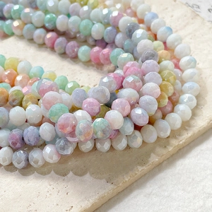 Fili di perle sfaccettate da 8 mm in colori pastello opachi per gioielli fai da te