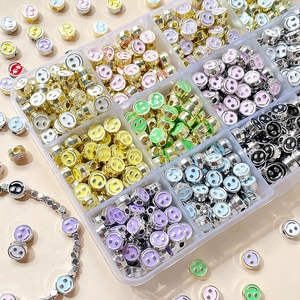 Colorful Alloy Enamel Smiley Face Beads For DIY Jewelry Making Bracelet Necklace Accessories Handcrafted Spacers