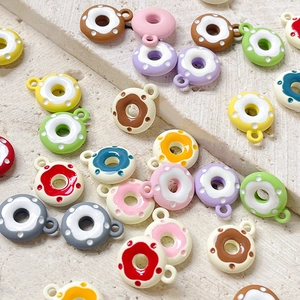 Süße Donut Legierung Emaille Charms Anhänger Bunte Tropföl Schmuckzubehör Für DIY Halskette Armband Ohrring Herstellung Damen Kinder