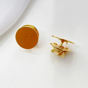 Polished gold plated pin backs and butterfly clutch fasteners for brooch making