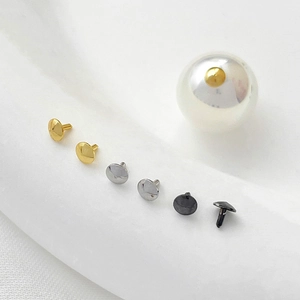 Perni fermaperle placcati oro 18k in oro, argento e nero per creazione gioielli DIY