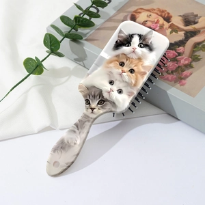 Brosse à cheveux motif chat mignon avec coussin d'air pour massage du cuir chevelu