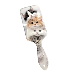 Brosse à cheveux pneumatique à motif chat pour massage du cuir chevelu et coiffage