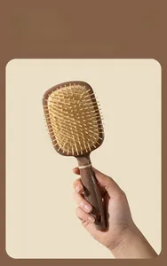 Ergonomic massage hairbrush with non-slip handle and soft air cushion bristles