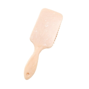 Creamy marble pattern paddle hairbrush with air cushion for scalp massage and styling