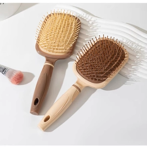 Set of two paddle hair brushes with scalp massage pins and ergonomic non-slip handles