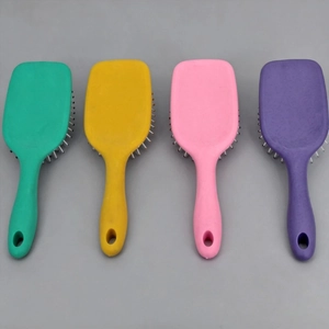 Mini hairbrush set with four macaron colors and airbag massage bristles for kids