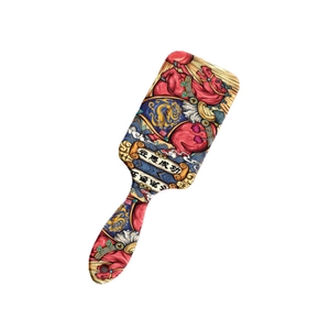 Guofeng air cushion massage hairbrush with vibrant red horse and golden dragon illustration