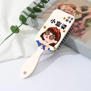 Brosse à cheveux pneumatique avec massage et illustration de femme chic design