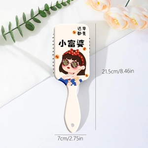 Brosse à cheveux pneumatique avec imprimé fille cartoon pour massage du cuir chevelu
