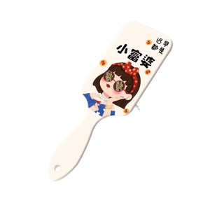 Brosse à cheveux ivoire mignonne avec illustration de fille pour massage du cuir chevelu