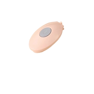 Portable pink mini plastic bag sealer with sleek handheld design and grey button