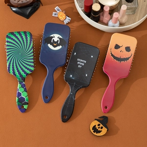 Lot de brosses à cheveux Halloween avec motifs de toile d'araignée et citrouille