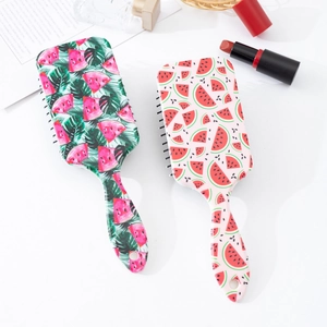 Brosse à cheveux mignonne avec imprimé pastèque et coussin de massage pour filles