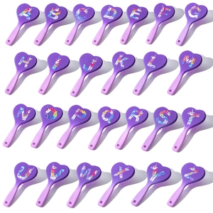 Set di spazzole per capelli a cuore con sfumatura viola e lettere dell'alfabeto unicorn
